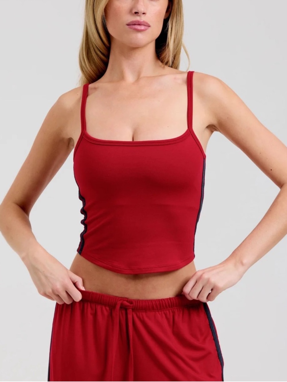 FORM Activewear Red Side Stripe Tank Size Small